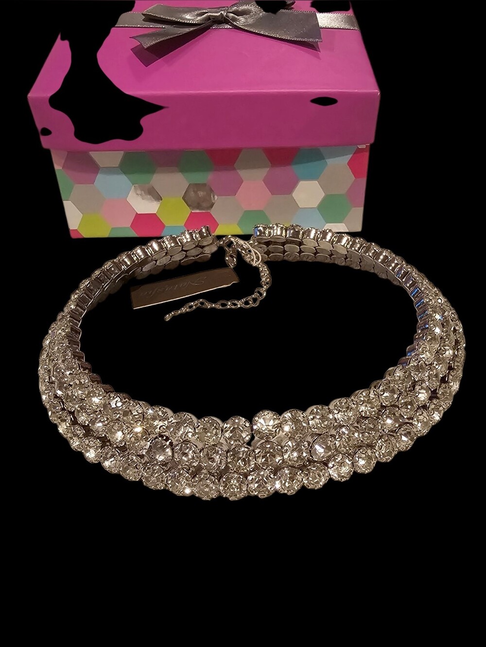 Stunning Crystal Embelished Statement Choker Necklace